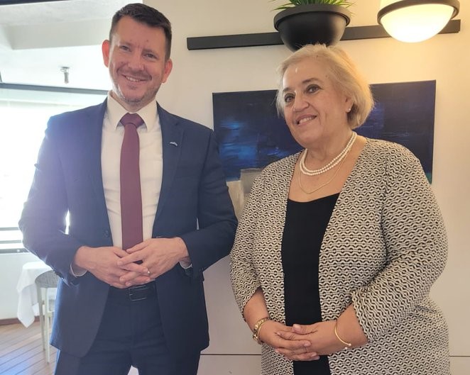 Meeting between DFM Alexandra Papadopoulou and Secretary General of theMinistry of Foreign Affairs of the Republic of Estonia Jonatan Vseviov