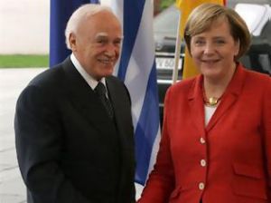 German chancellor received by President Papoulias