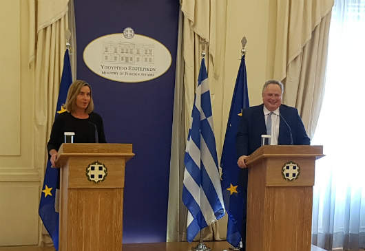 Κοινές δηλώσεις Υπουργού Εξωτερικών, Ν. Κοτζιά και Αντιπροέδρου της Ευρωπαϊκής Επιτροπής και ‘Υπατης Εκπροσώπου της Ένωσης, F. Mogherini, μετά τη συνάντησή τους (Αθήνα, 21.07.2017)