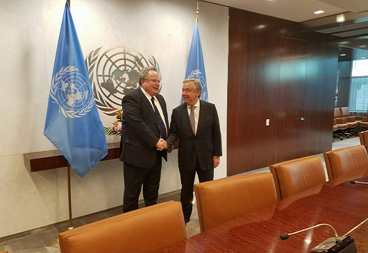 Δήλωση υπουργού Εξωτερικών Νίκου Κοτζιά σε δημοσιογράφους μετά την ολοκλήρωση των επαφών του στη Νέα Υόρκη (Νέα Υόρκη, 06.01.2017)