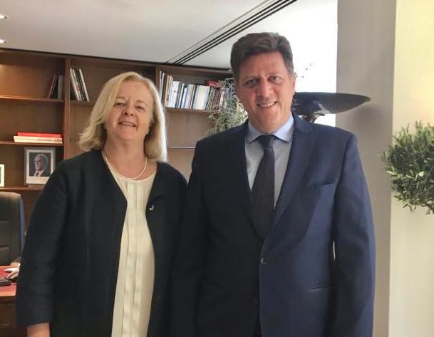 Alternate Minister of Foreign Affairs Miltiadis Varvitsiotis meets with the Irish Ambassador, Orla O’Hanrahan (Athens, 12 September 2019)