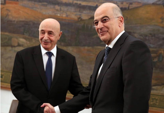 Δήλωση Υπουργού Εξωτερικών, Ν. Δένδια, μετά την ολοκλήρωση της συνάντησης του Προέδρου της Βουλής των Ελλήνων, Κ. Τασούλα, με τον Λίβυο ομόλογό του, Aguila Saleh Eissa (Αθήνα, 12.12.2019)