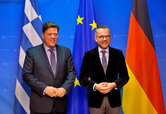 Alternate Minister of Foreign Affairs Miltiadis Varvitsiotis meets with the German Minister of State for Europe, Michael Roth (Berlin, 30 January 2020)