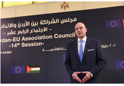 Δήλωση Υπουργού Εξωτερικών Νίκου Δένδια σε δημοσιογράφους μετά το πέρας της συμμετοχής του στο Συμβούλιο Σύνδεσης Ευρωπαϊκής Ένωσης - Ιορδανίας (Νεκρά Θάλασσα, 02.06.2022)