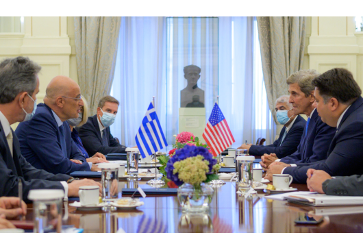 Minister of Foreign Affairs Nikos Dendias’ opening remarks at his meeting with the US Presidential Special Envoy for Climate, John Kerry (Athens 29.08 2022)