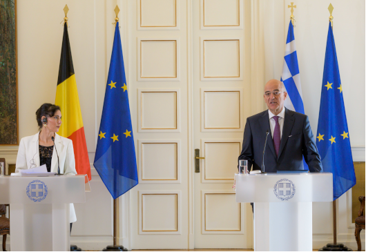 Δηλώσεις Υπουργού  Εξωτερικών Ελλάδος, Νίκου Δένδια, μετά το πέρας της συνάντησής του με τη Βελγίδα ομόλογό του Hadja Lahbib (Αθήνα, 11.11.2022)