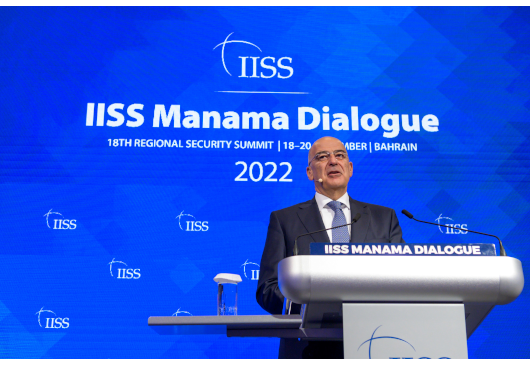 Remarques du ministre des Affaires étrangères Nikos Dendias lors du Forum 2022 « Manama Dialogue » et de la table ronde « Nouveaux partenariats de sécurité au Moyen-Orient » (Manama, 20.11.2022)