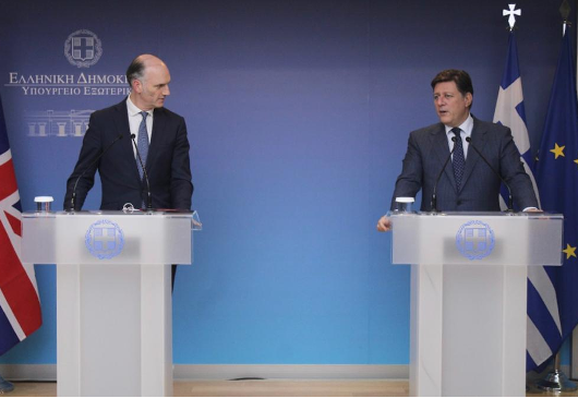 Alternate Minister of Foreign Affairs Miltiadis Varvitsiotis meets with the UK Parliamentary Undersecretary of State for Europe Leo Docherty - Statements to the Press (Athens, 06.12.2022)