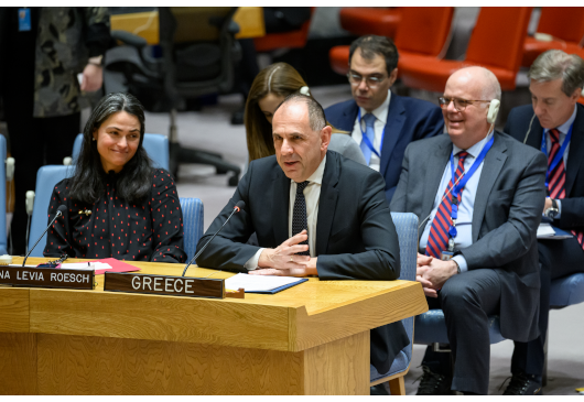 Intervention du ministre des Affaires étrangères Giorgos Gerapetritis lors de la réunion de haut niveau du Conseil de sécurité des Nations unies (New York, 13.02.2024)