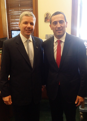 The Consul-General of Greece received by Τhe Honourable Tom Koutsantonis, Treasurer of South Australia The Consul-General of Greece received by Τhe Honourable Tom Koutsantonis, Treasurer of South Australia