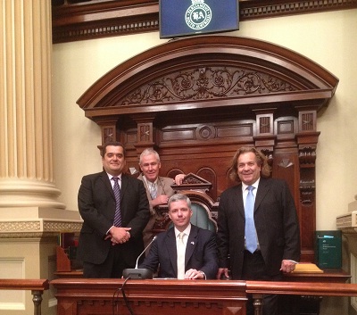The Consul-General received by the Speaker of the South Australian House of Assembly and the President of the South Australian Legislative Council