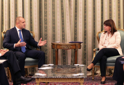 Ο Πρόεδρος  της Βουλγαρίας, Rumen Radev και η Πρόεδρος της Ελληνικής Δημοκρατίας κα Κατερίνα Σακελλαροπούλου
