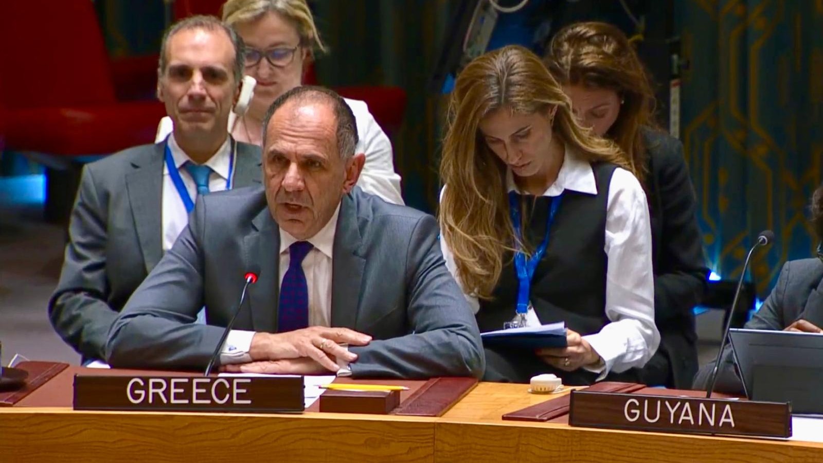 Παρέμβαση Υπουργού Εξωτερικών, Γιώργου Γεραπετρίτη, στη συνεδρίαση του Συμβουλίου Ασφαλείας του ΟΗΕ για την κατάσταση στη Μέση Ανατολή (Νέα Υόρκη, 17.07.2025)