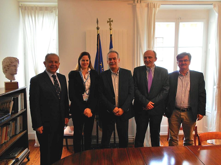 On 16 March 2015, the Secretary General of Public Health Mr. Ioannis Baskozos visited the Permanent Mission of Greece and had a meeting with Ambassador Alexis Alexandris and the Health Department