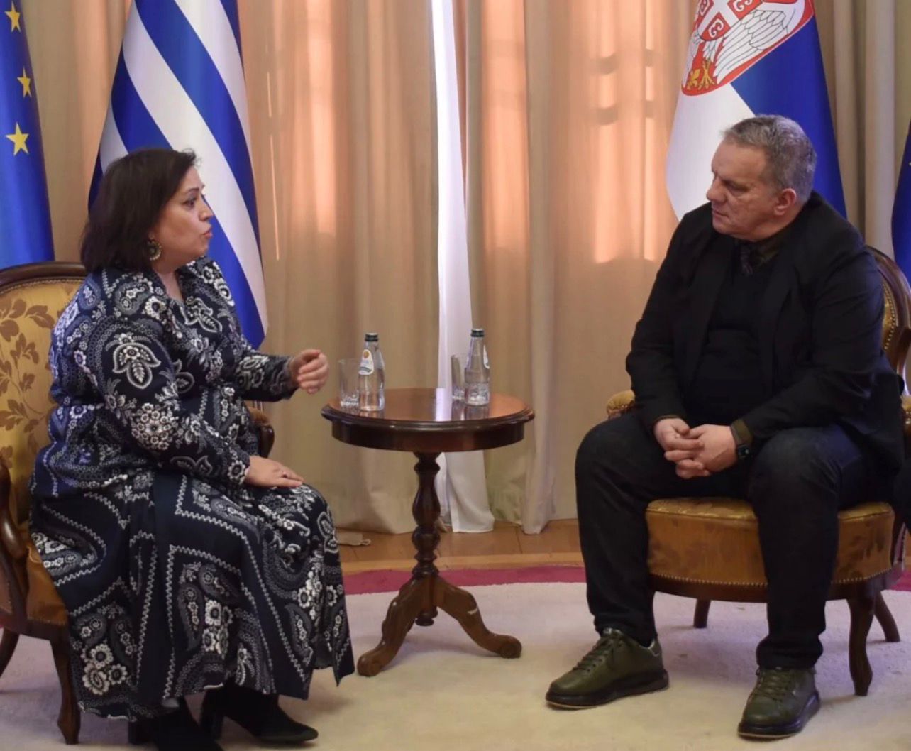 Συνάντηση Πρέσβεως της Ελλάδας στη Σερβία Μαρίας Λεβαντή με τον Σέρβο Υπουργό Παιδείας