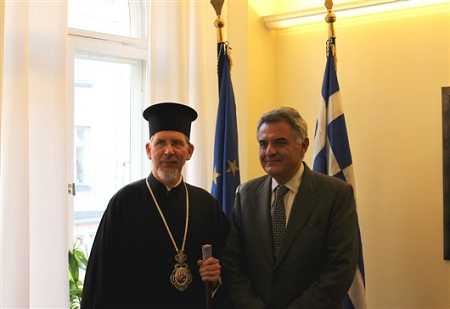 Courtesy Call by His Eminence Metropolitan Cleopas of Sweden and All Scandinavia to the new Ambassador of Greece in Sweden Mr. Dimitrios Touloupas - 29 September 2015